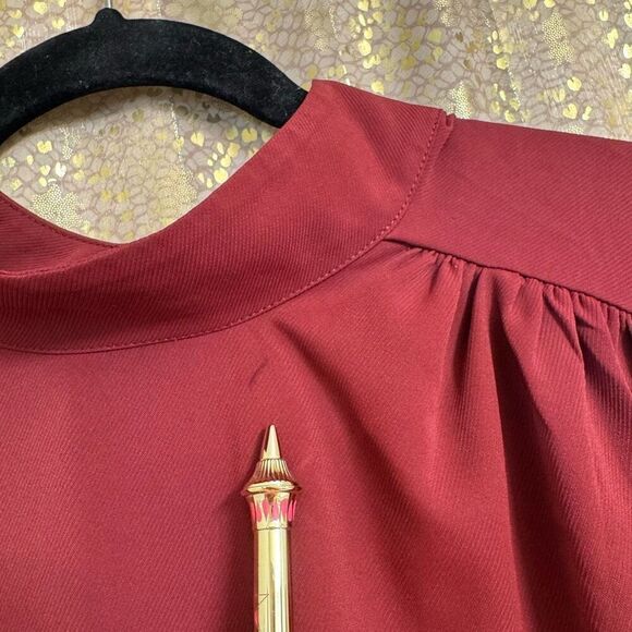 Express Burgundy Red Long Sleeve Mock Neck Mini Casual Dress XL - Picture 3 of 8